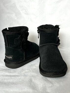Koolaburra by UGG Victoria Mini Toddler Suede Bow Boots Black Size 7T